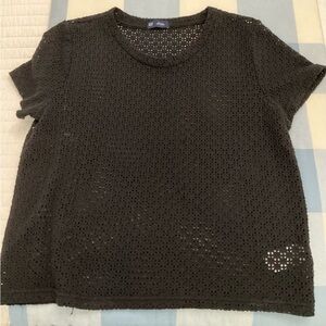 Gap eyelet/crochet look top
